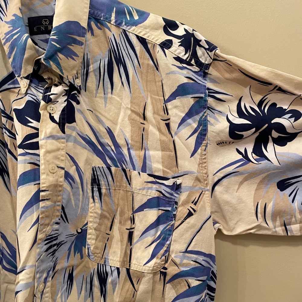 ENRO tropical print button up collared shirt